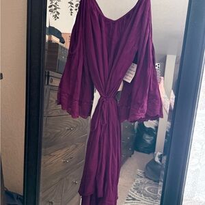 Joyfolie Deep Red Long Sleeve Dress
